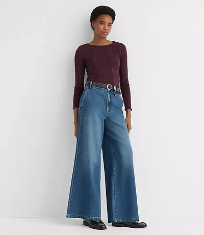 High Rise Trouser Jeans Vintage Mid Wash