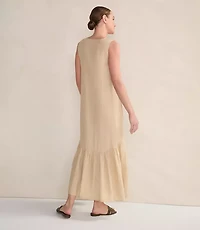 Haven Well Within Linen V-Neck Tiered Midi Dress