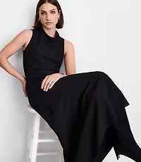 Petite LOFT Versa Crepe Drape Bias Maxi Dress