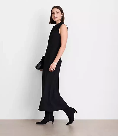 Petite LOFT Versa Crepe Drape Bias Maxi Dress