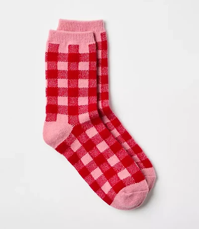 Buffalo Plaid Cozy Crew Socks