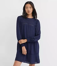 Petite Lace Clip Flounce Mini Dress
