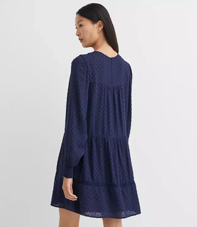 Petite Lace Clip Flounce Mini Dress