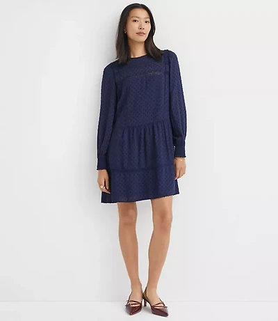 Petite Lace Clip Flounce Mini Dress