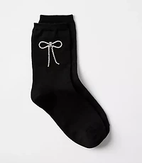 Crystal Bow Crew Socks