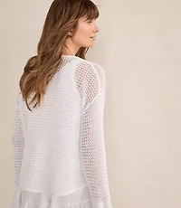 Haven Well Within Organic Cotton Linen Open Stitch Cardigan
