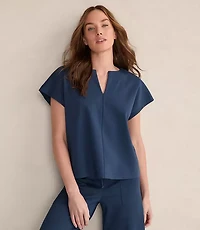 Haven Well Within Organic Cotton Interlock Split Neck Top