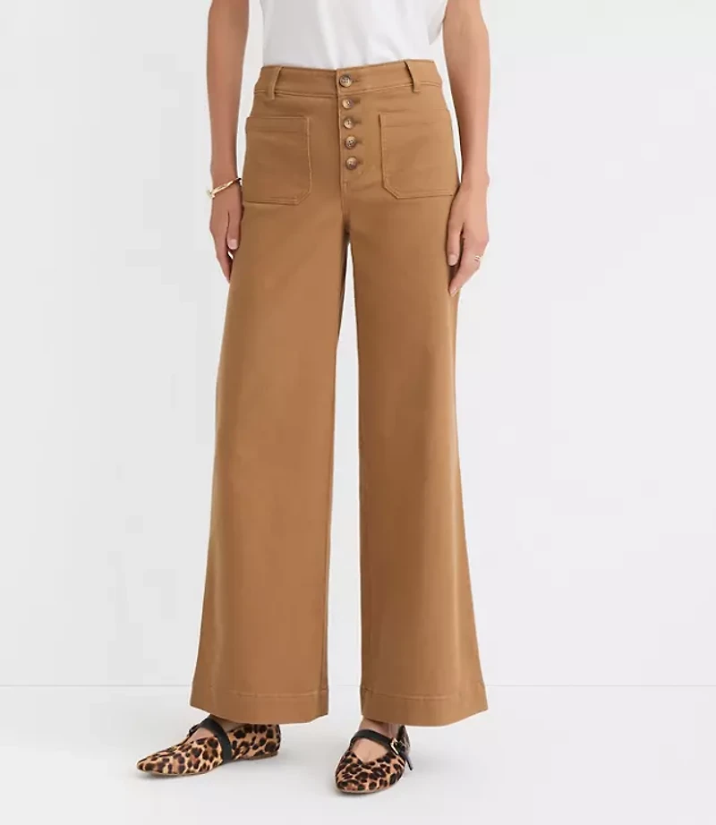 Palmer Wide Leg Pants Twill