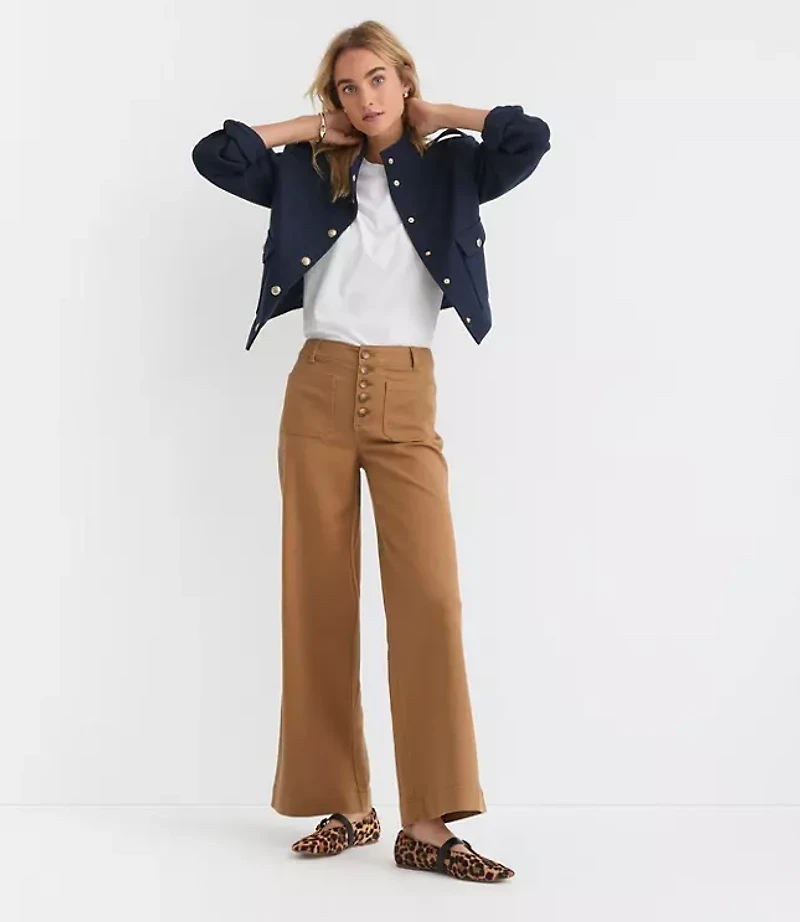 Palmer Wide Leg Pants Twill