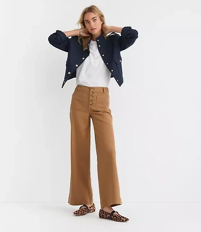 Palmer Wide Leg Pants Twill