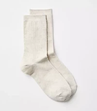 Heathered Ribbed Crew Socks