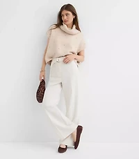 Sparkle Embellished Turtleneck Poncho Sweater