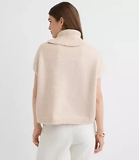 Sparkle Embellished Turtleneck Poncho Sweater