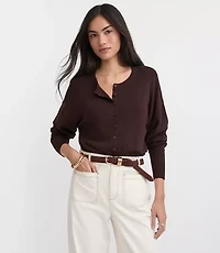 Ribtrim Waist Cardigan