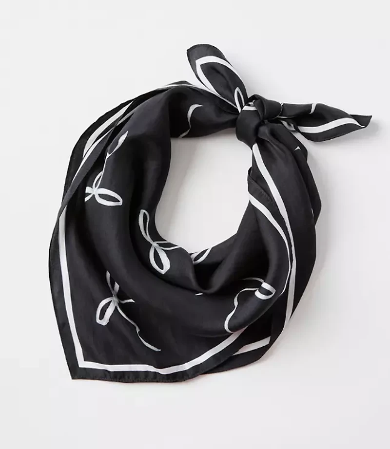Bow Silk Square Scarf