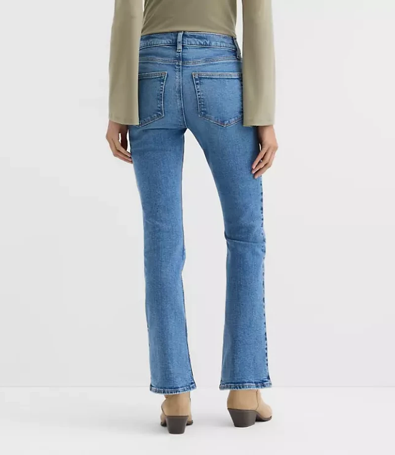 Rivete Mid Rise Boot Jeans Vintage Wash