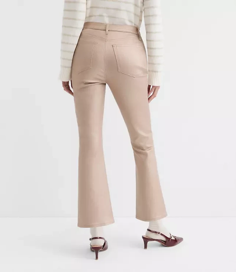 Petite Curvy Coated High Rise Kick Crop Jeans Gold