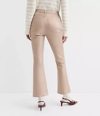 Petite Curvy Coated High Rise Kick Crop Jeans Gold