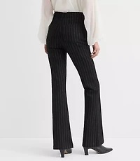 Petite High Rise Slim Flare Jeans Black Pinstripe