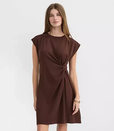 Side Twist Cap Sleeve Mini Dress