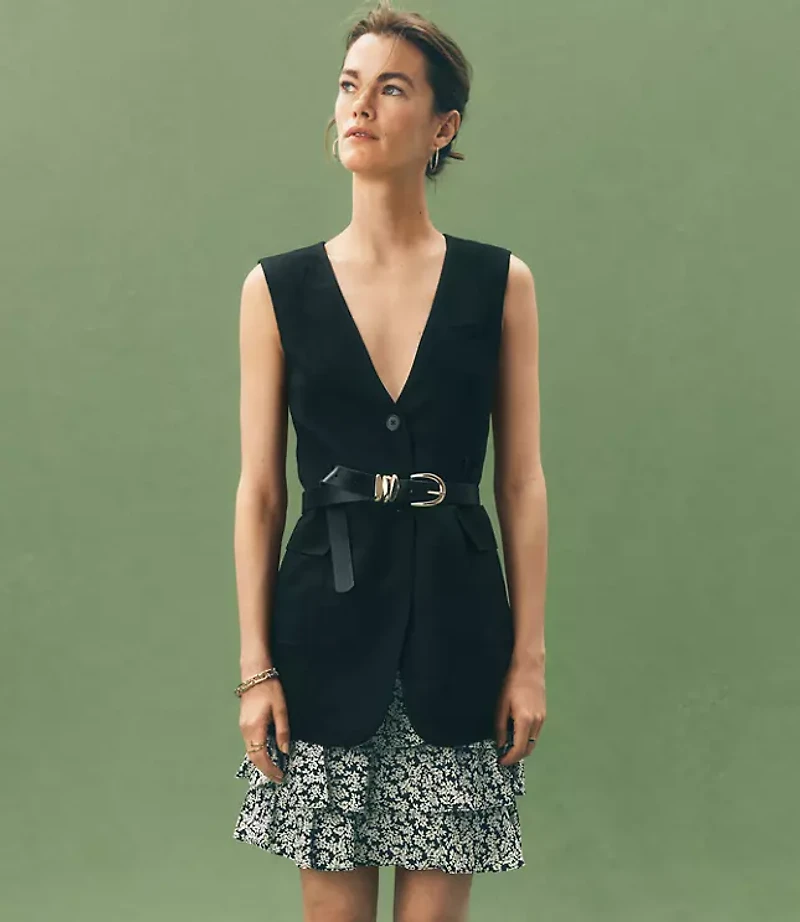 Floral Shirred Ruffle Mini Skirt