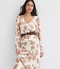 Floral V-Neck Bias Maxi Dress