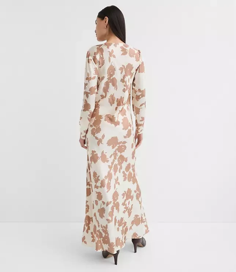 Floral V-Neck Bias Maxi Dress