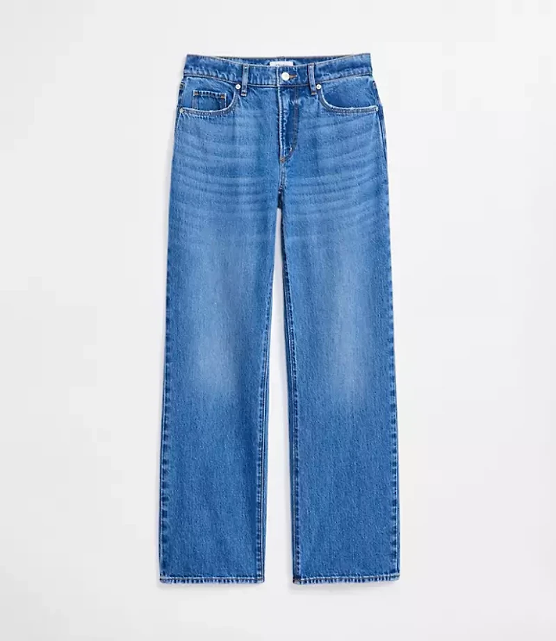 Rivete Mid Rise Relaxed Straight Jeans Vintage Wash