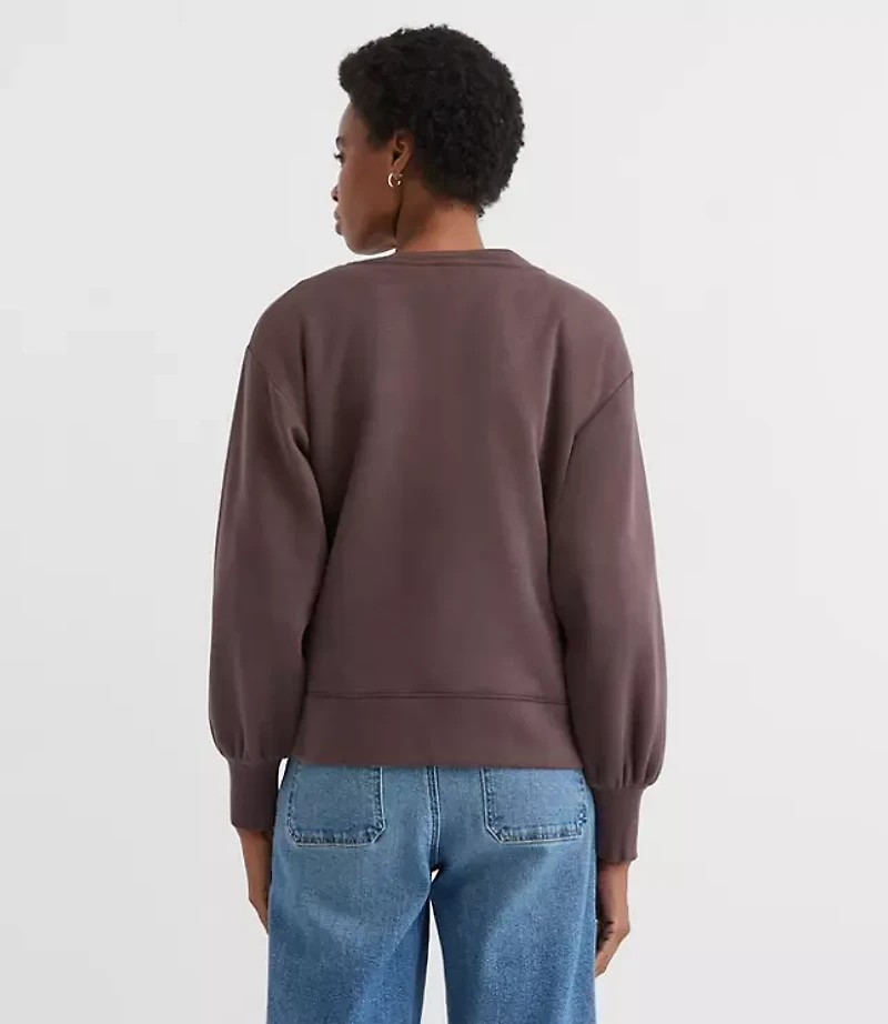 Petite Let It Snow Terry Puff Sleeve Sweatshirt