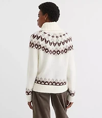 Petite Fair Isle Cowl Neck Sweater