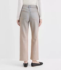 Petite Coated High Rise Straight Jeans Authentic Vintage Mid Wash