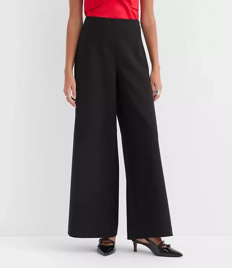 Curvy Darted Palazzo Pants Doubleface