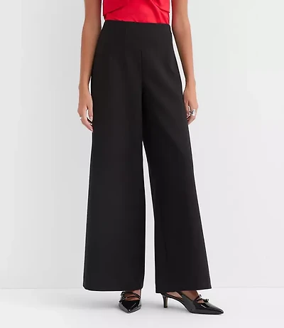 Curvy Darted Palazzo Pants Doubleface