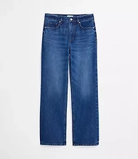 Rivete Mid Rise Relaxed Straight Jeans Dark Wash