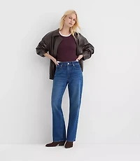 Rivete Mid Rise Relaxed Straight Jeans Dark Wash