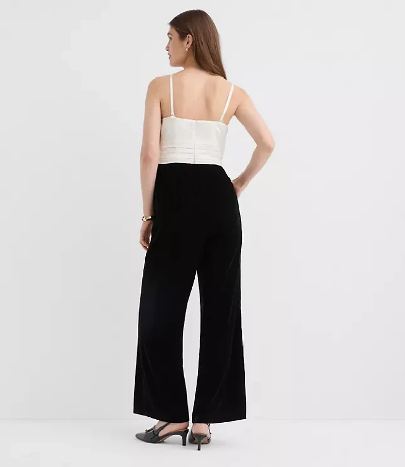 Satin Velvet Strapless Jumpsuit
