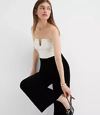 Satin Velvet Strapless Jumpsuit