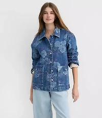 Floral Denim Chore Jacket