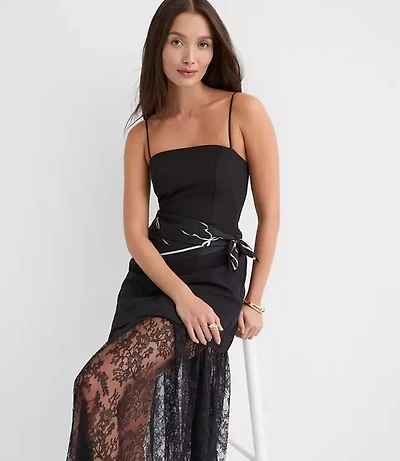 Chantilly Lace Mixed Media Maxi Dress