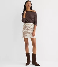 Petite Spotted Felted Mini Skirt