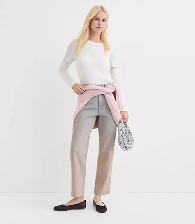 Coated High Rise Straight Jeans Authentic Vintage Mid Wash