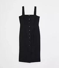 LOFT Versa Pure Spun Strappy Button Midi Dress