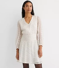 Petite Shimmer Clip Shirred Mini Dress