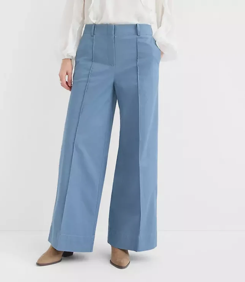 Petite Pintucked Wide Leg Pants