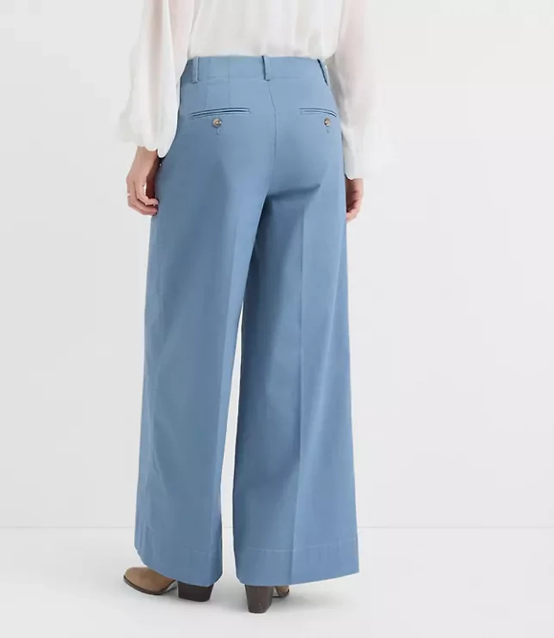 Petite Pintucked Wide Leg Pants