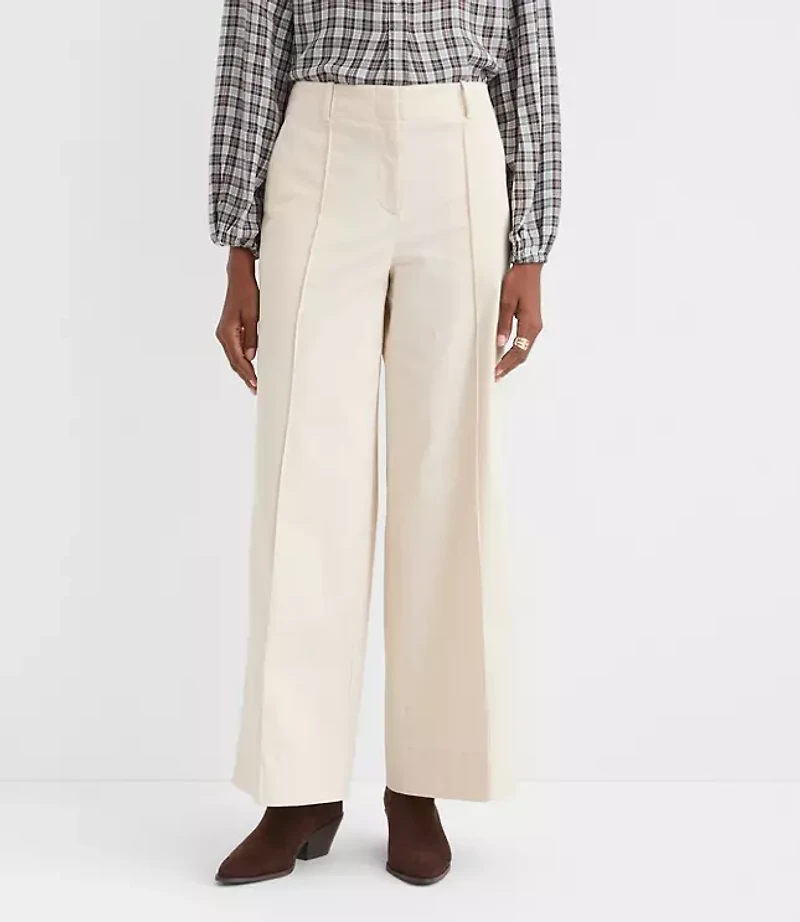 Petite Pintucked Wide Leg Pants