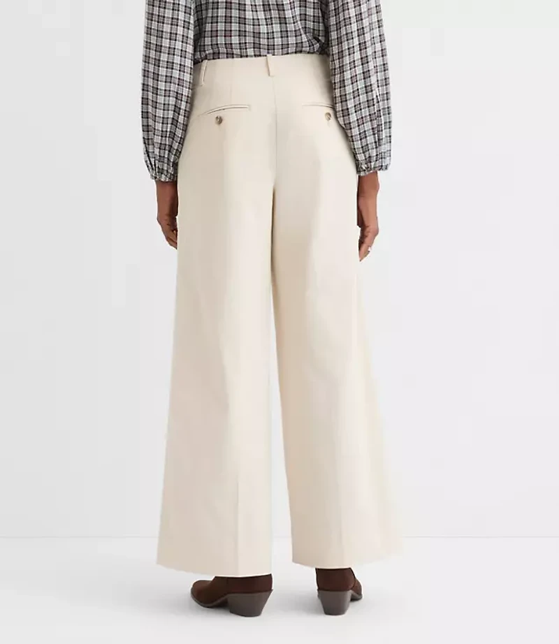 Petite Pintucked Wide Leg Pants