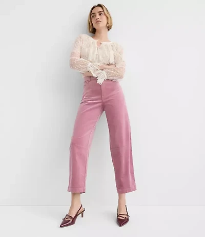 Petite Barrel Pants Stretch Velvet