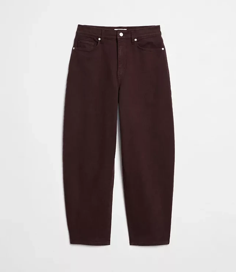 Petite High Rise Barrel Jeans Iced Espresso