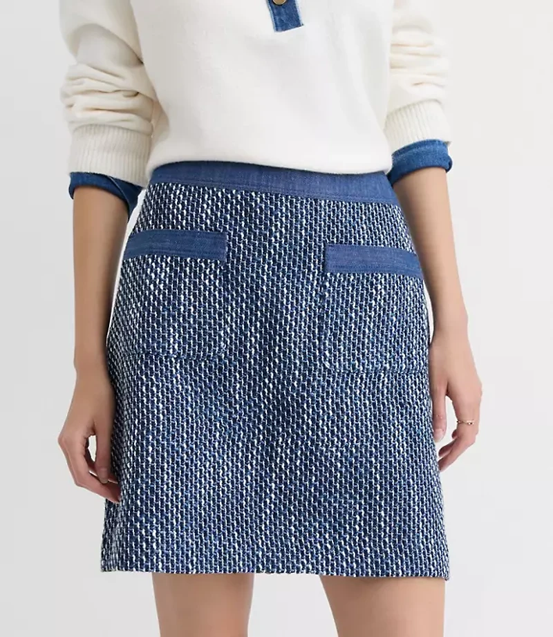 Denim Tweed Mini Skirt